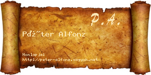 Péter Alfonz névjegykártya