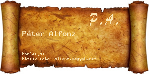 Péter Alfonz névjegykártya