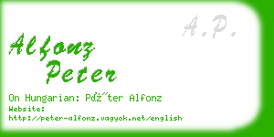 alfonz peter business card